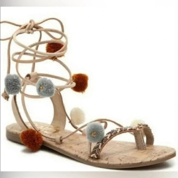 Sam Edelman Strap Poms Poms Sandals - Picture 2 of 5
